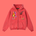W3LD S7AR RED ZIPPER HOODIE